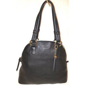 CYNTHIA ROWLEY LARGE BLACK LEATHER SHOULDER HANDBAG